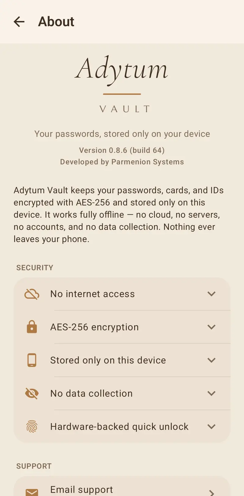 About & security