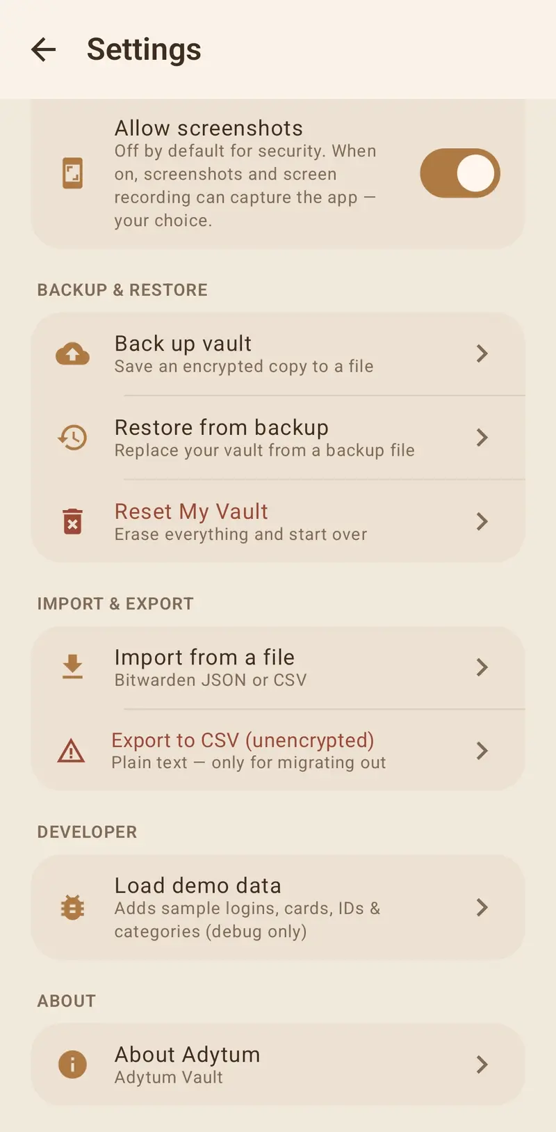 Backup & restore